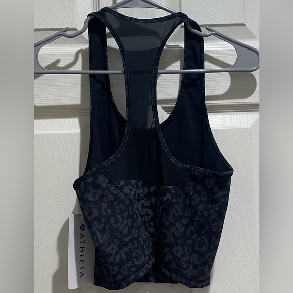NWT, Athleta Reflective Cheetah Print Crop Top - Picture 2 of 6